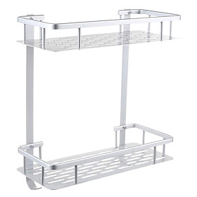 Kệ Gắn Tường Nhà Tắm Để Đồ Bằng Nhôm (2 Tầng)