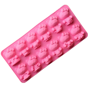 Mua Khuôn silicon làm rau câu  socola 12 mèo Kitty - Mã số 1047