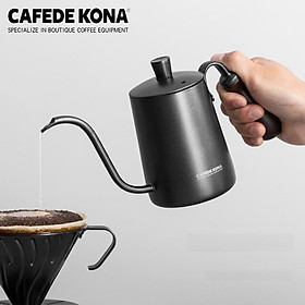 Ấm bình rót nước nóng pha cà phê bằng inox, cán gỗ CAFE DE KONA