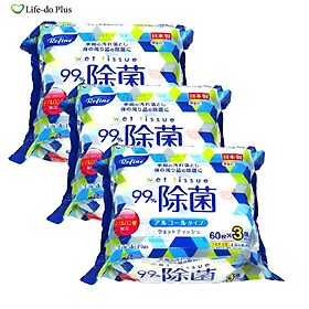 Combo 03 Khăn ướt khử trùng, không mùi Life-do.Plus - Made in Japan