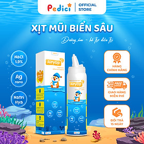 Xịt mũi Ưu trương AiryUp 1.9% - Dưỡng ẩm và Kháng khuẩn Nano Bạc - Công nghệ B.O.V (75ml)