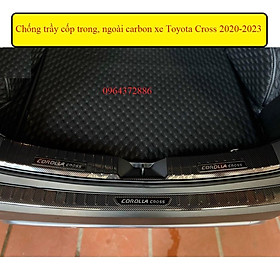 Bộ ốp chống trầy cốp trong, ngoài xe Toyota Cross 2020-2023 carbon cao cấp