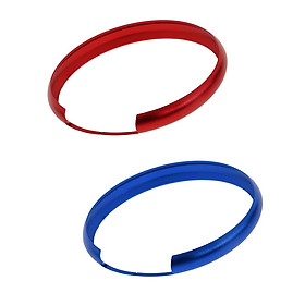2Pcs 45mm Aluminum Remote Control Key Protctive Ring Trim Chain for 2008 and up  - Red & Blue