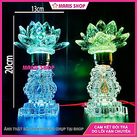 Mua Đèn Hoa Sen Pha Lê Nguyên Khối Cao 20cm Để Bàn Thờ Phật  Đèn Thờ Hoa Sen Pha Lê Cao Cấp  MRHT36 