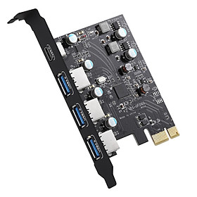 PCI-E to Type C (3), Type A (1) USB 3.0 4-Port  Expansion Card