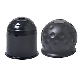 50mm Black Tow Bar Ball Cover Cap Car Auto Hitch Towing Towball Protect X2