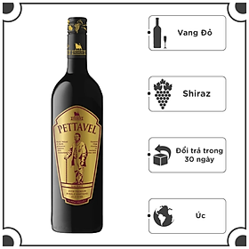 Rượu vang đỏ Pettavel Premium Old Vine Shiraz 2019 750ml 15% Alc