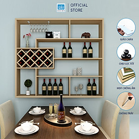 Mua Kệ Gỗ Để Chai Vang Treo Tường Chữ Nhật Chịu Lực Tốt Với Hơn 100 Chai SIB Decor KR05
