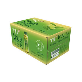 Thùng trà xanh vị chanh tự nhiên TH true TEA 350ml x 24 chai