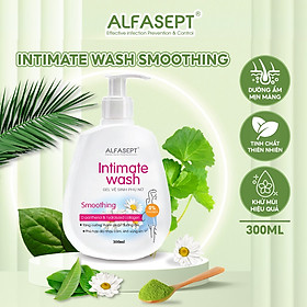 Dung Dịch Vệ Sinh Phụ Nữ ALFASEPT INTIMATE WASH SMOOTHING Chiết Xuất Cúc La Mã Dưỡng Ẩm Giảm Viêm Ngứa Và Ngăn Mùi 300ml