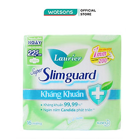 Hình ảnh Băng Vệ Sinh Laurier Super Slimguard ChoNgày Nhiều Kháng Khuẩn Siêu Mỏng 1mm 16 Miếng