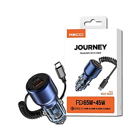 Mua Củ sạc nhanh trên ô tô tích hợp dây Type-C PD65W RECCI RCC-N22 Hàng chính hãng