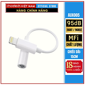 Cáp chuyển đổi từ cổng IP ra 3.5mm CHOETECH AUX005 (HÀNG CHÍNH HÃNG)