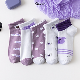 Combo 5 Đôi Tất Vớ Nữ Cổ Ngắn Vintage Sử Dụng Cả Tuần - CB079