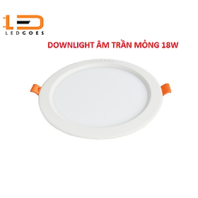 Đèn LED âm trần siêu mỏng LEDGOES 18W lỗ khoét 205mm