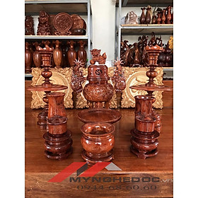 Mua Bộ đồ thờ cúng bằng gỗ hương hàng đẹp cao 50