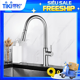 Mua Vòi Rửa Chén Nóng Lạnh Pull-down Ecalite EF-K134S - Có Dây Rút - Điều Chỉnh Tia Nước - Inox 304 Siêu Bền - Hàng Chính Hãng