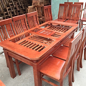 Bộ bàn ghế ăn gỗ sồi Nga kích thước 80x1m6 