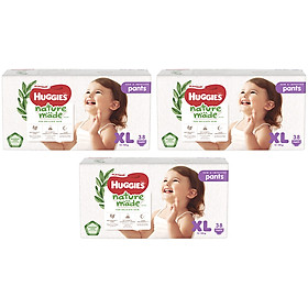 Combo 3 Tã Quần Siêu Cao Cấp Huggies Platinum Nature Made XL38 38 Miếng