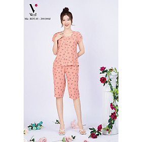 Đồ bộ nữ cộc tay - Đồ bộ mặc nhà - Đồ ngủ mặc nhà nữ - Đồ bộ nữ lửng - Set bộ đũi mặc nhà nữ Vicci BDT.85 họa tiết quả Sơ ri