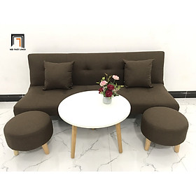 Bộ ghế sofa giường nhiều kích cỡ màu nâu đậm