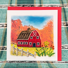 Thiệp Giấy Xoắn - Ngôi Nhà Và Đồng Cỏ - CNT1501