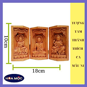 Tượng Tam Thánh Phật Thích Ca bằng gỗ Phổ Hiền bồ tát, tượng làm quà tặng, trang trí