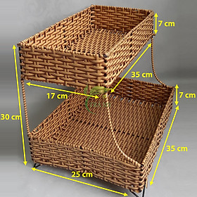 Mua Kệ 2 tầng sợi nhựa mây dây dẹp đa năng và thích hợp với mọi không gian sử dụng gia đình  quán ăn  nhà hàng