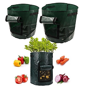 2pcs 1+5 Gallon Potato Grow Bags w/ Flap for Carrot Onion Durable Reusable