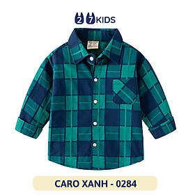 Áo sơ mi jean bé trai dài tay 27Kids WELLKIDS áo bò mềm cổ bẻ đi học nam