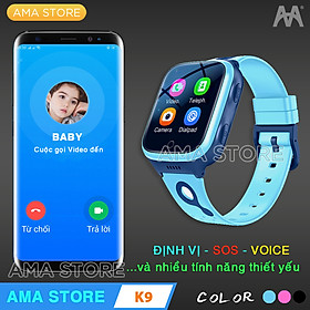 Đồng hồ Định vị Thông minh Gọi Video Call 4G GPS, Wifi, Pin Trâu Chống nước IP67 Model AMA Watch K9 Hàng nhập khẩu