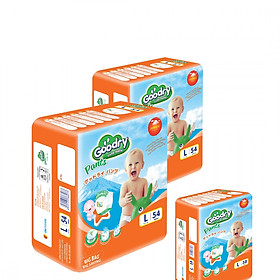 Combo 2 Tã quần Goodry L54 miếng + 01 tã quần Goodry L 38 miếng (9-14kg)