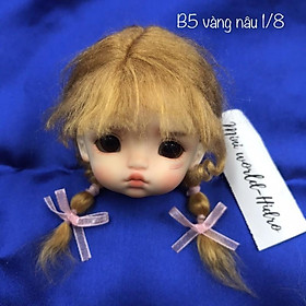 Wig len Tóc giả dành cho búp bê BJD Size 1/8, Baboliy, Amy handmade