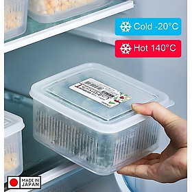 Mua Hộp nhựa bảo quản thực phẩm 2 lớp hình vuông  nắp mềm 1 1L - Nội địa Nhật Bản