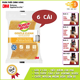 Mua Gói 2 Miếng cước rửa chén có mút không trầy xước 115x70mm Scotch-Brite 3M SB-CRV - Lấy sạch vết bẩn  an toàn nồi chảo  rửa sạch nhanh chóng