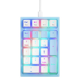 21 Keys  Mechanical Numeric Keypad RGB LED Backlit Keyboard Mini  for Laptop
