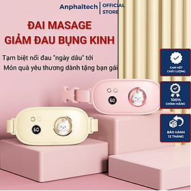 Máy Massage Bụng Kinh GS006, Đai Chườm Nóng Matxa Giảm Đau Bụng Kinh, Máy Rung Làm Ấm Tử Cung Cho Phụ Nữ Đến Kỳ Kinh