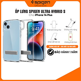 Ốp lưng Spigen Ultra Hybrid S cho iPhone 14/14 Plus/ 14 Pro/14 Pro Max - Thiết kế trong suốt, có tích hợp giá đỡ, chống sốc , chống ố, chống bẩn , viền camera cao - Hàng chính hãng