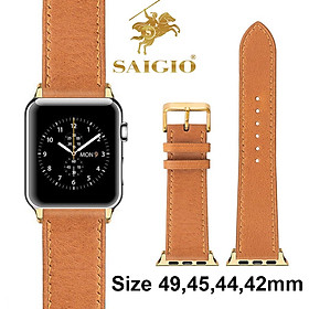 Dây Apple Watch 49mm 45mm 44mm 42mm, Chất Liệu Da Bò Cao Cấp, Dây Đeo Phong Cách Cổ Điển, Tương Thích Các Phiên Bản Series Ultra2/Ultra/SE2/SE/9/8/7/6/5/4/3/2/1