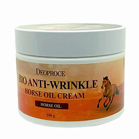 Kem chống nhăn da Deoproce Bio Anti Wrinkle Horse Oil Cream chiết xuất 100% từ mỡ ngựa 100g