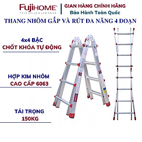 Mua Thang nhôm FUJIHOME ML44 gấp và rút đa năng 4 đoạn  Cao tối đa 4m  Xếp nhiều hình dáng