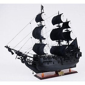 Mô hình thuyền cướp biển hải tặc gỗ trang trí nhà cửa Black Pearl dài 85cm (hàng cao cấp, lắp ráp sẵn)