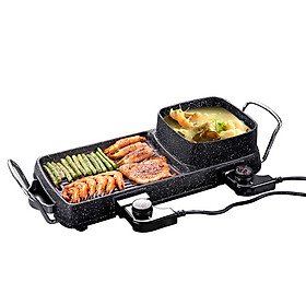 Bếp Lẩu Nướng Điện Đa Năng AST-002 Hình Chữ Nhật 2 Trong 1 Tiện Dụng Bề Mặt Phủ Men Chống Dính Cao Cấp Độ Bền Cao Dễ Dàng Rửa Sạch
