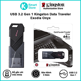 USB Kingston 3.2 Gen 1 DataTraveler Exodia Onyx USB Flash Drive 64G / 128G / 256G - Hàng Chính Hãng