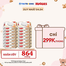 Combo 12 Gói Khăn Ướt Huggies Cacao và Bơ Hạt Mỡ (72 Miếng/ Gói)