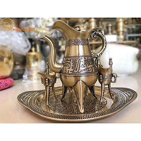 Mua Bộ Ấm Ly Rượu  Trà Càn Long Bằng Đồng Giả Cổ Thời Tần Thủy Hoàng Cao Cấp