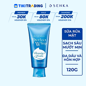 Sữa Rửa Mặt Tạo Bọt Chiết Xuất Tơ Tằm Trắng Senka Perfect Whip 120g - 14839