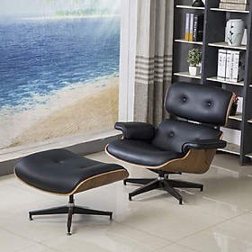 Ghế thư giãn chất liệu da sợi kèm đôn, ghế thư giãn kèm đôn, ghế sofa GHT024