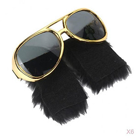 6/set Novelty Side Whiskers Sunglasses Funny Beard Glasses 70s Disco Costume