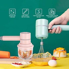 Mua Máy đánh trứng cầm tay mini 5in1 kiêm máy xay mini đồ ăn dặm  tỏi ớt  gia vị sạc tích điện Padabanic - DT2